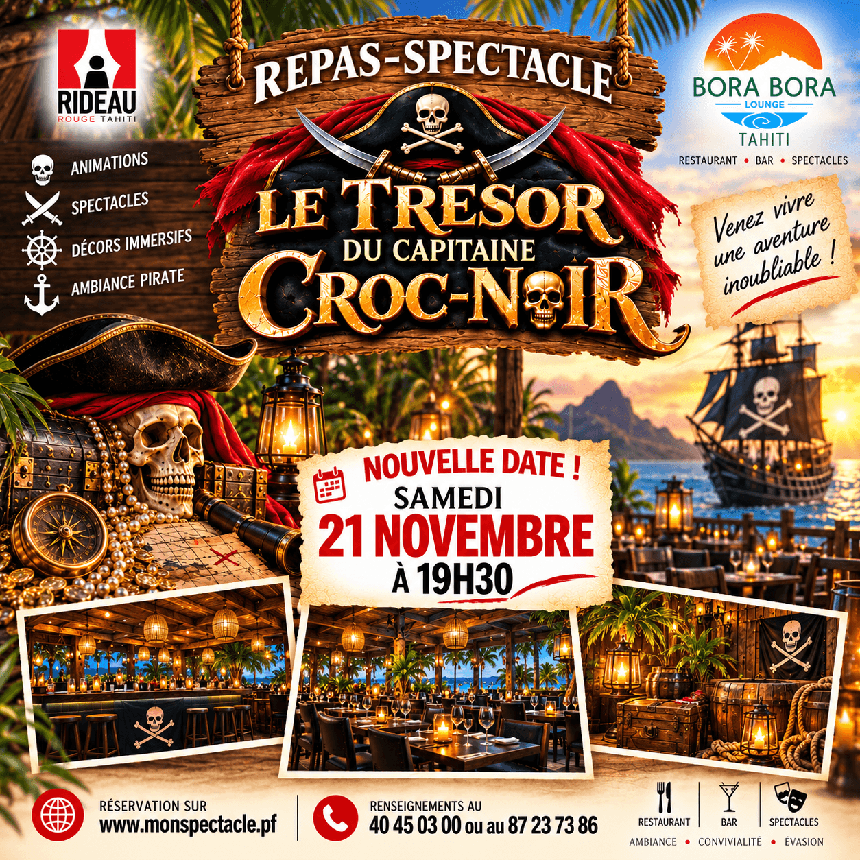 REPAS SPECTACLE LE TRESOR DU CAPITAINE CROC NOIR